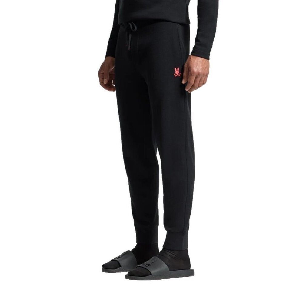 Psycho Bunny Men's Black Vail Waffle Lounge Joggers Lounge Pants Size: XL NWT